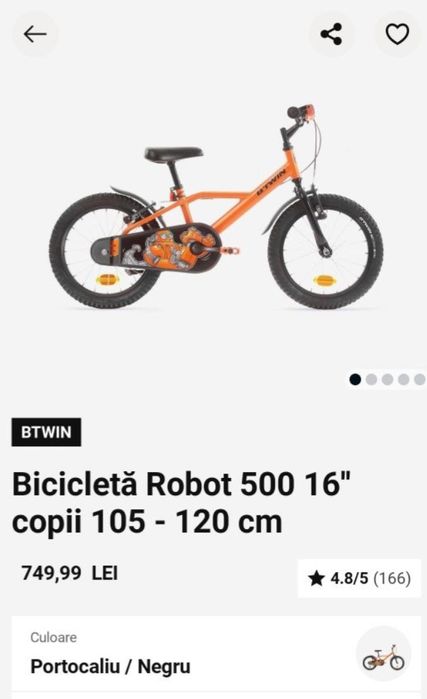 Vand bicicleta BT Win 16 inch