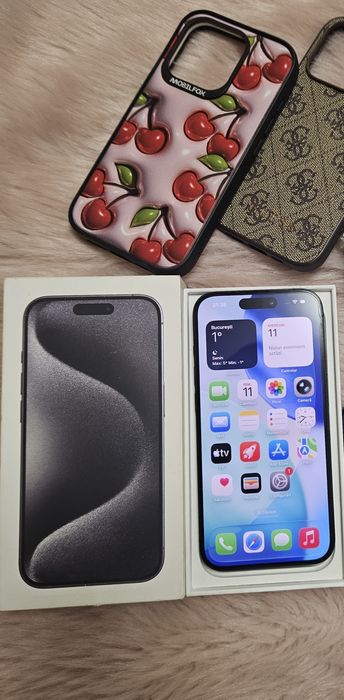 Iphone 15 pro negru 128GB, full box