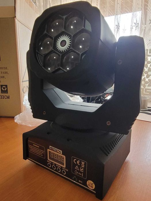 Beam uri 6 x 15W RGBW cu mini laser pe mijloc moving head dj formatii disco