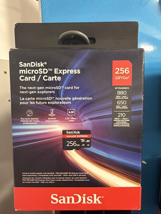 Card micro sd sandisk express 256gb 4k 5k nou sigilat original