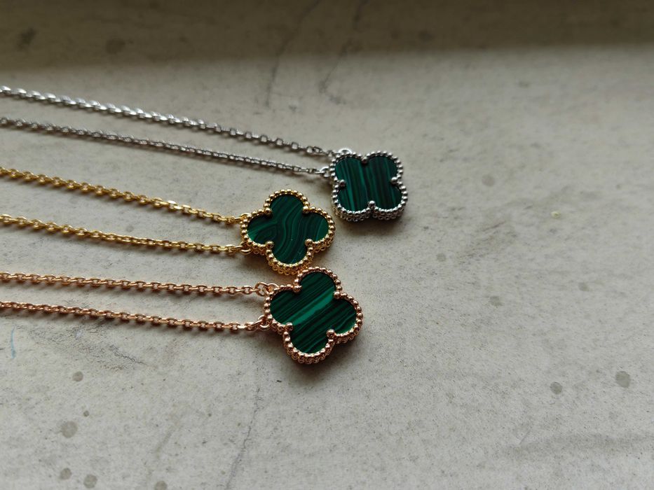 Дамско колие с детелина от зелен малахит - Van Cleef & Arpels VCA