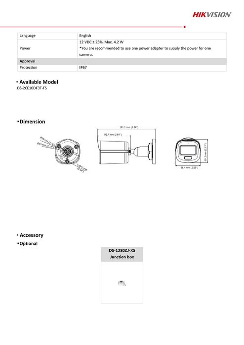 6в1 Камера с ColorVu Технология и бяло LED Нощно Осветление HIKVISION HD-TVI HD-AHD HD-CVI CVBS Със собствен джойстик бутон превключвател на режимите!