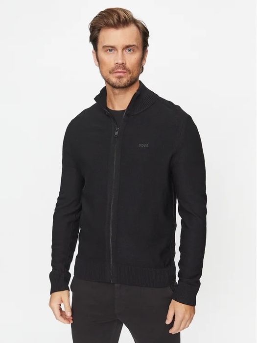 Hugo Boss Avac Cardigan black мъжка вълнена жилетка