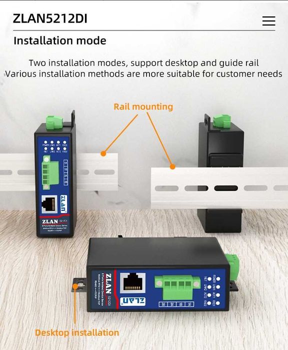 zlan5212di RS485 изолиран mqtt шлюз
