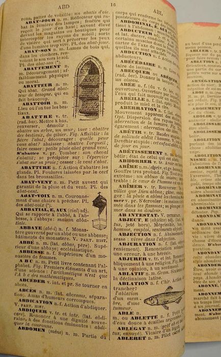 Френски речник, четири речника в един, 1898г., QUATRE DICTIONNAIRES