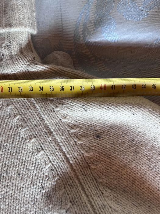 Pure Cashmere, pulover premium, 100% cașmir, tricot gros, gât înalt, crem