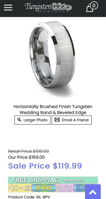 Пръстен от Волфрамов карбид