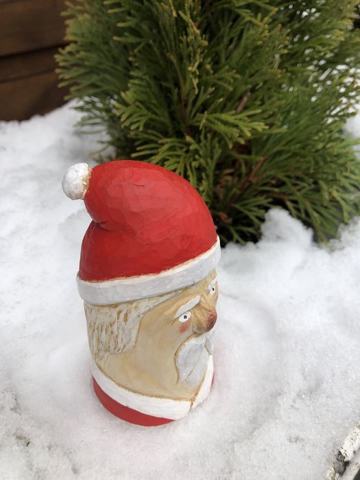 Ръчно издялкани коледни дървени фигури зайче джудже Декорация, подарък