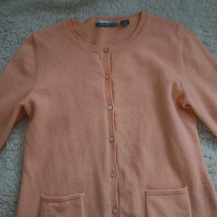 Cardigan 100% cașmir roz piersica marimea 36-38