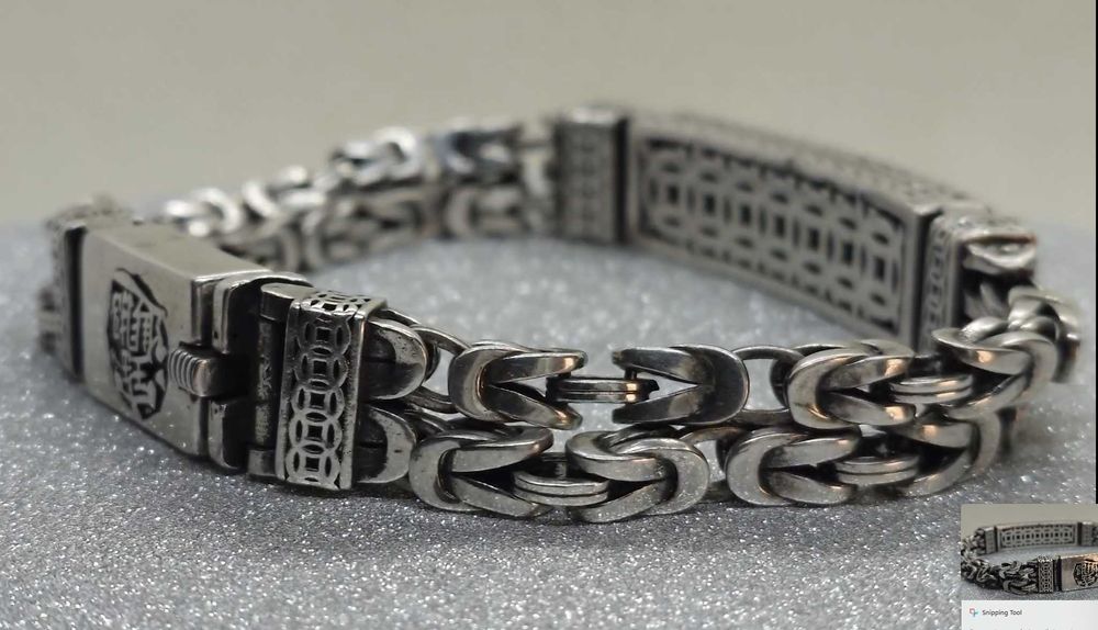 Brățară chinezeasca masivă din argint 925 – bizantin, cu Pixiu