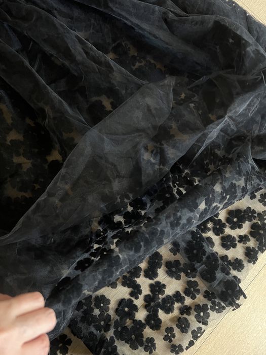 Fusta lunga Zara tull și catifea Xs