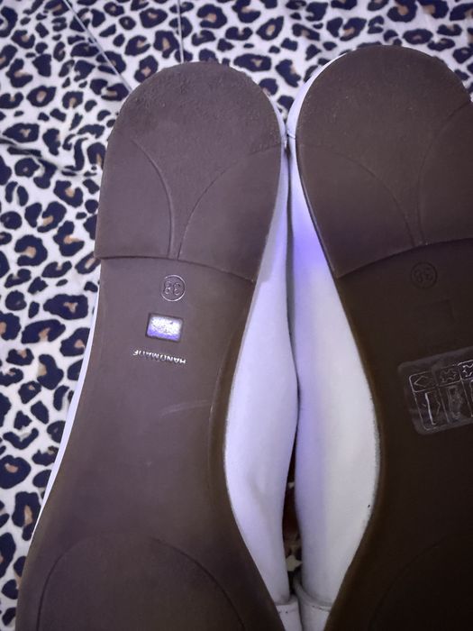 Balerini albi piele