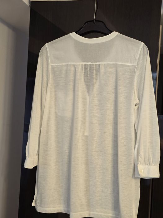 Tricou Stil Cămașă din Bumbac Respirabil – Alb – Mărime S