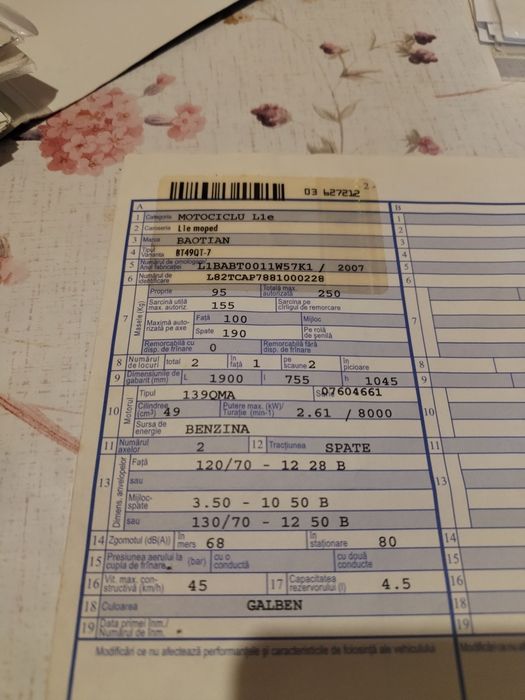 De vânzare motoscuter 49 CC în stare bună de funcționare toate actele valabile gata de drum!