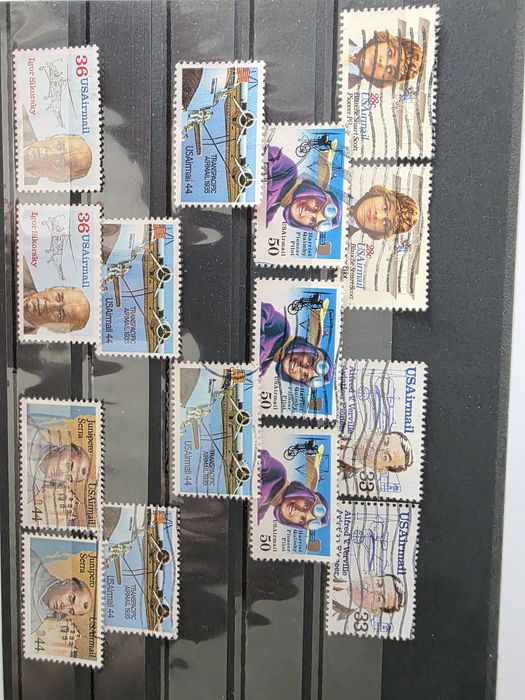 #001- Vand Mix lot 288 timbre SUA - Airmail, Elvis, steaguri, presedinti