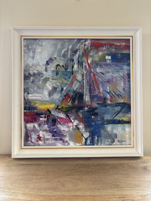 Tablou abstract 40/40, panza pe sasiu de lemn