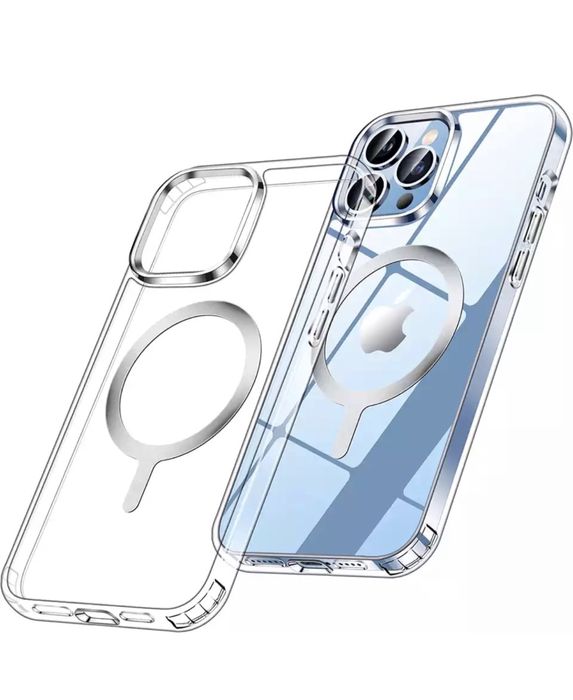 Husa Glamo Magsafe Crystal Clear Iphone 14/15/16E/17/PRO/MAX/PLUS/AIR
