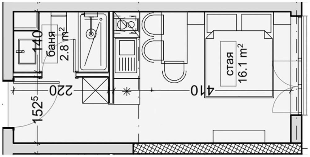 1-стаен апартамент в кв. Владиславово