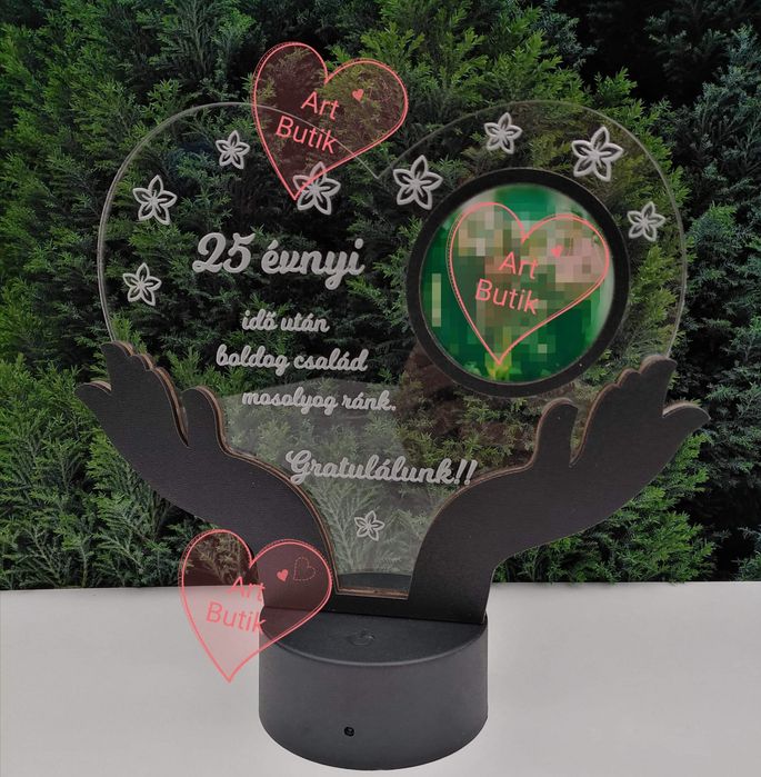 Decor cu led personalizat cu text si poze