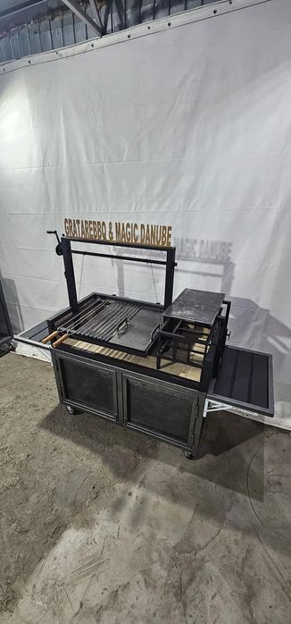 Grătar cu soba tip racheta, arzător pe gaz ,chiuveta