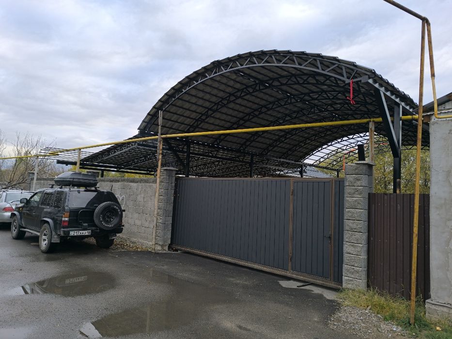 Сварщик, навес, ворота автоматика