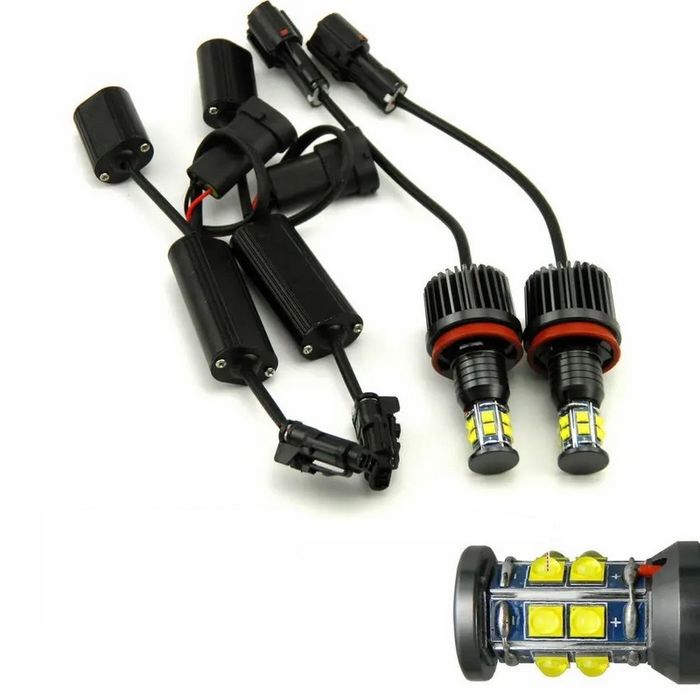 Комплект LED крушки H8 120W за фабрични ангелски очи - бели за BMW