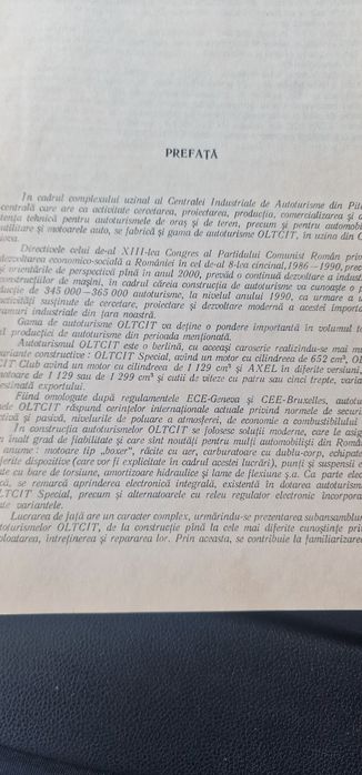Manual intretinere Oltcit