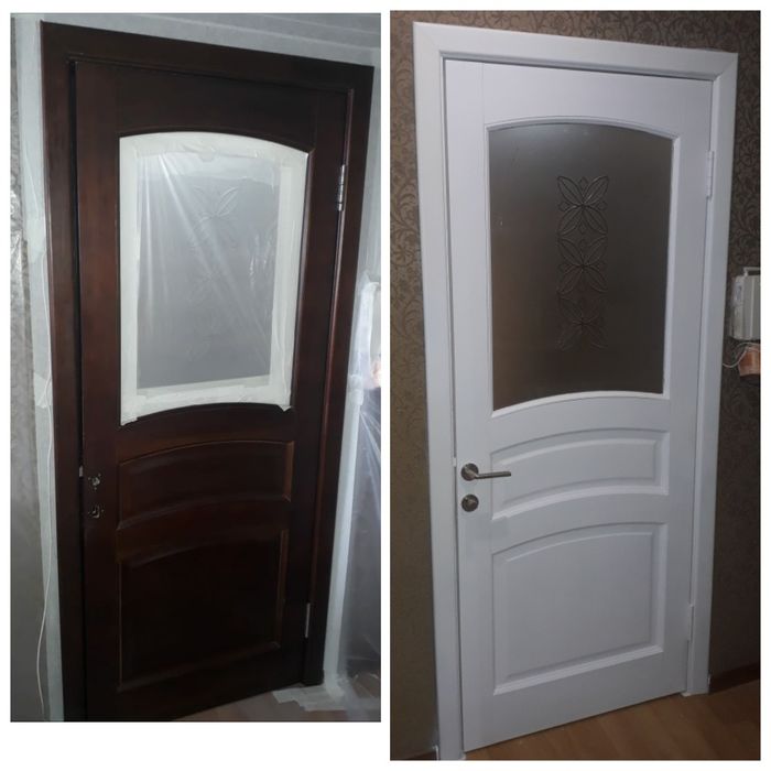 Покраска дверей на месте