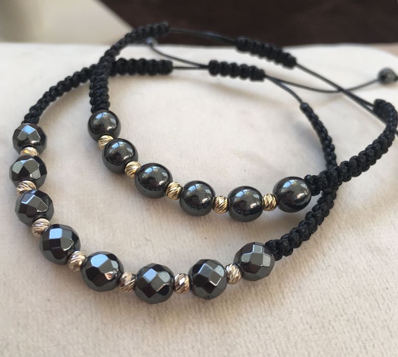 Гривна със злато 585 и хематит