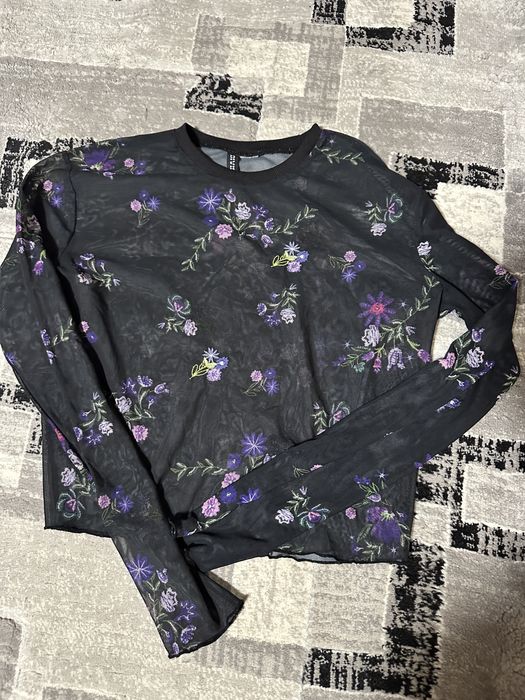 Bluza transparenta cu impreuri