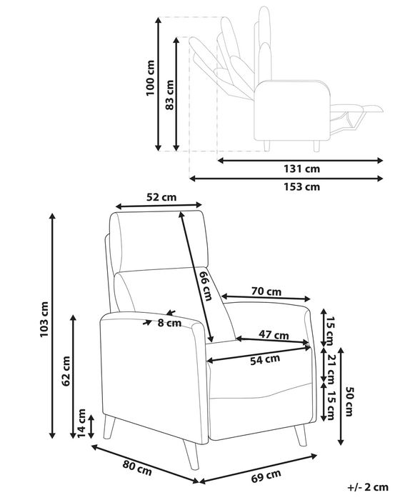 NOU Fotoliu cu recliner SELVIK, suport picioare