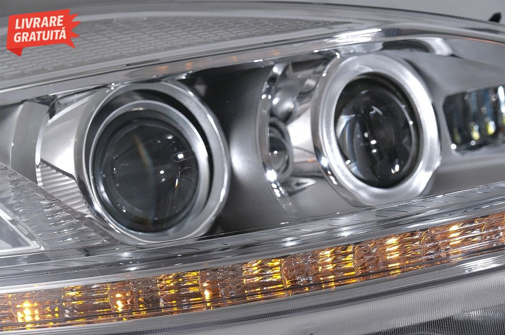 Faruri LED Mercedes Clasa S W221 (2005-2009) Facelift Look Semnalizare