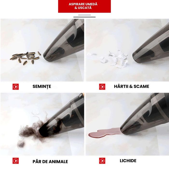 Aspirator auto fara fir, aspirare umeda si uscata, putere 120 W
