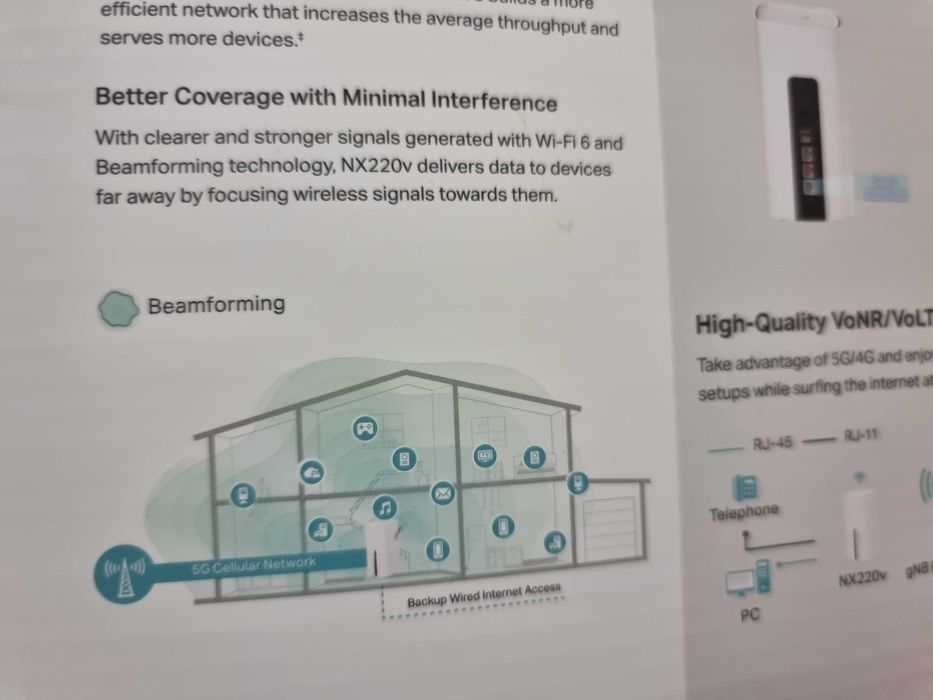 Безжичен рутер TP-Link NX220v, 5G, Wi-Fi 6, 4,67 Gbps,