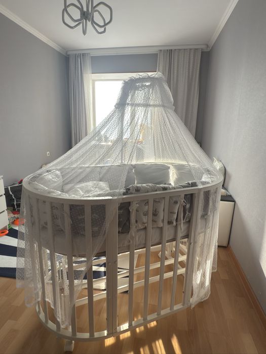 Детская кровать трансформер манеж