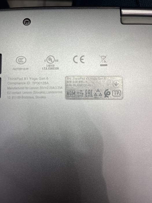 Lenova ThinkPaf x1 Yoga Gen 6