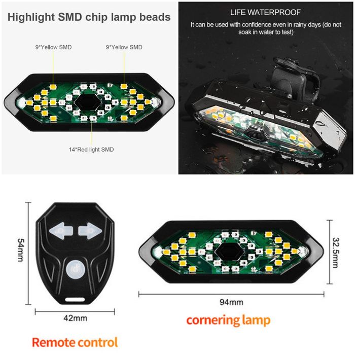Stop semnalizare semnalizator bicicleta trotineta wireless usb led