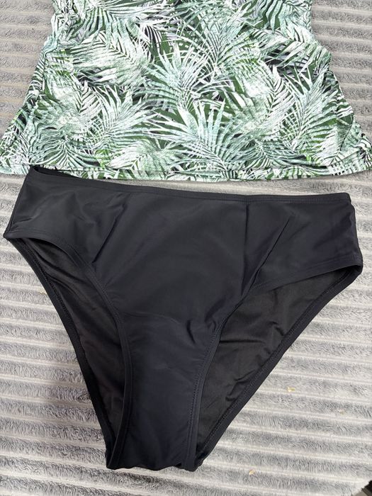 Set tankini damă modelare abdomen Push-Up cu volănașe talie înaltă două piese –