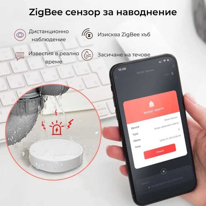 Avatto ZWS16 – ZigBee Сензор за наводнение