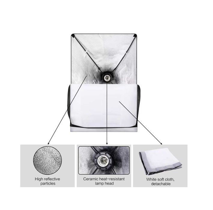 К-кт за осветление , софтбокс 3 бр. + 1 бр подвижно рамо / буум арм