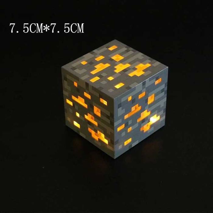 Minecraft cube куб,Нощна лампа, щадяща очите светлина, ABS, за деца
