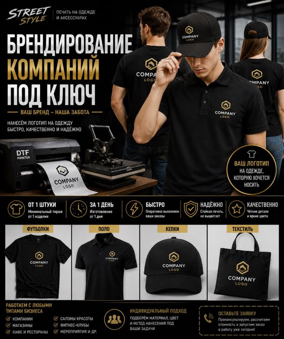 Брендирование компаний под ключ экипировка лого на футболках поло