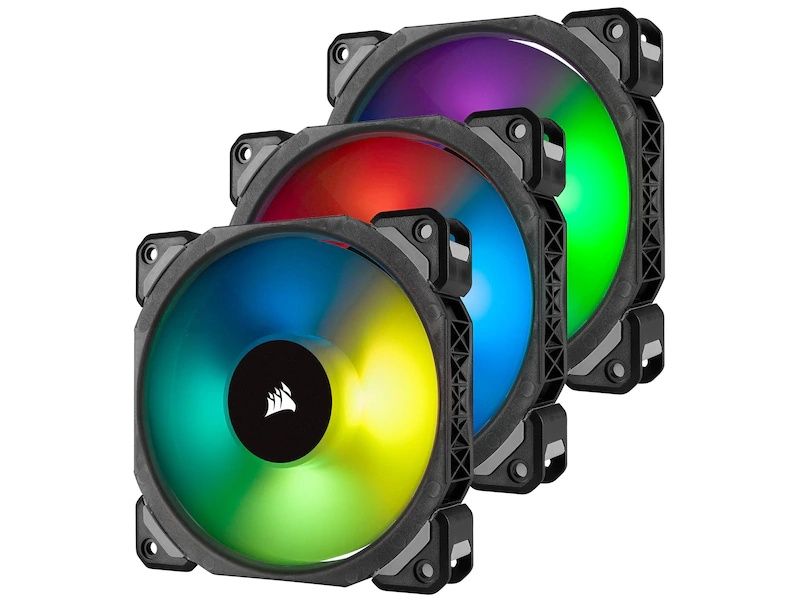 Три вентилятора Corsair ML120 PRO