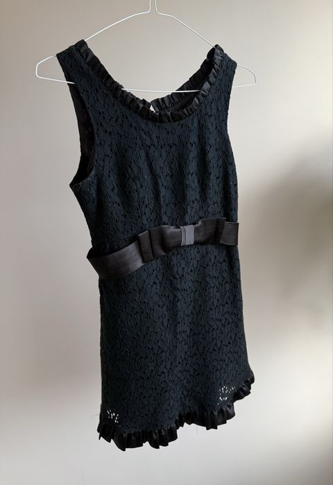 Тъмносиня дантелена рокля - размер S