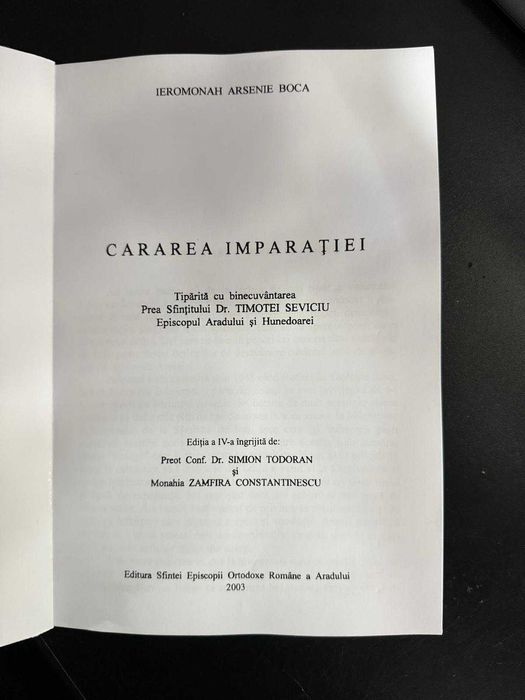 Carte Cărarea Împărăţiei - Arsenie Boca, ediția 2003