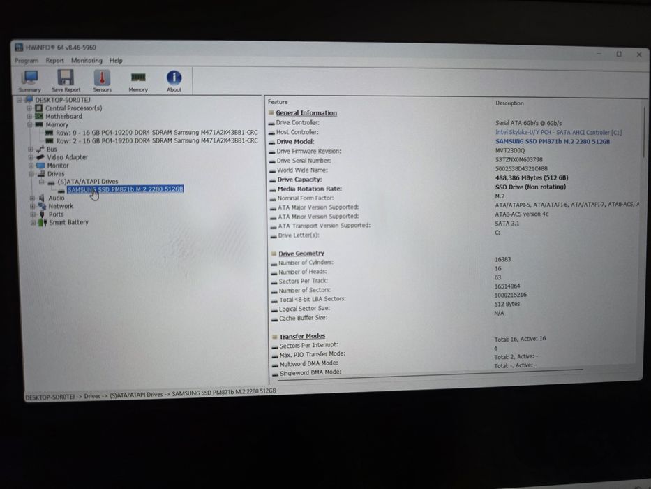 Laptop DELL Latitude 7490 - i7- 32gb RAM - SSD 512 GB