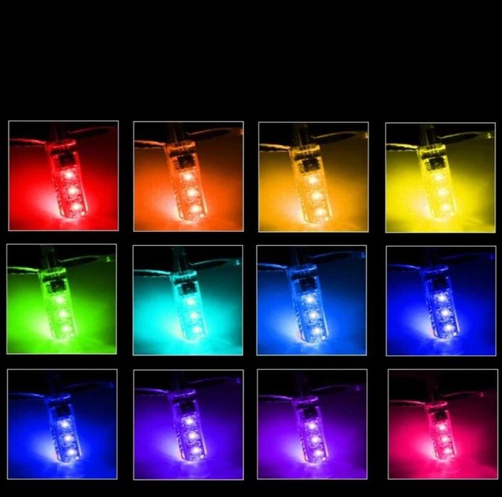 Крушки W5W RGB LED