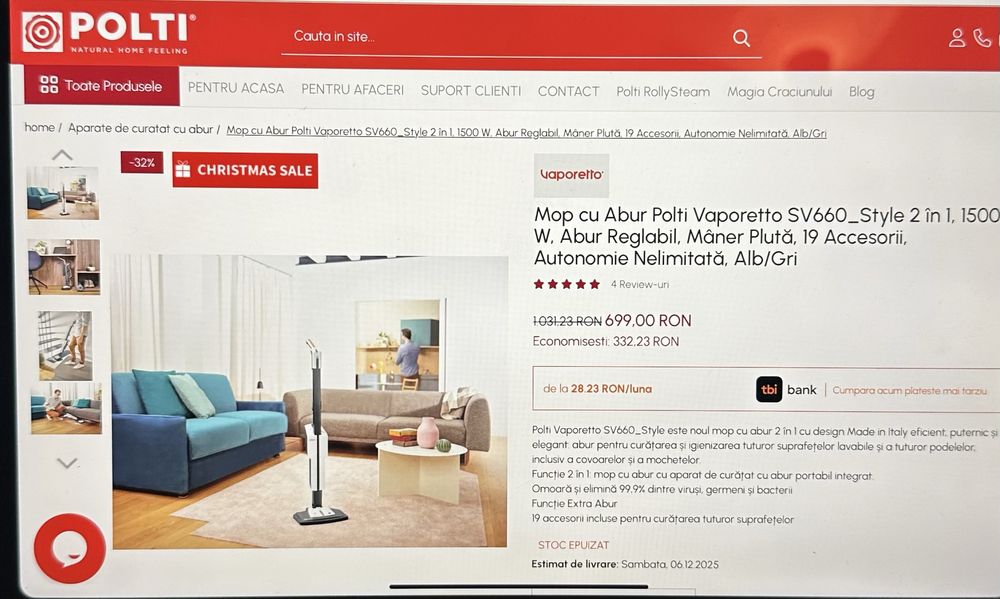 Mop cu abur Polti Vaporetto