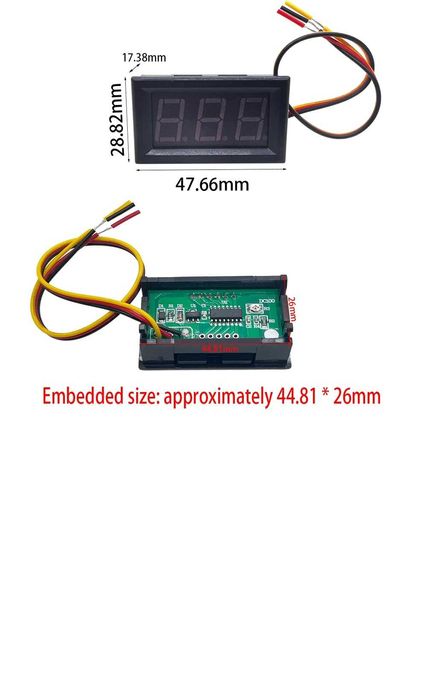 Voltmetru Digital de Panou, 0 - 99.9V, /0-200V /4.5V - 30V Rosu /Verde