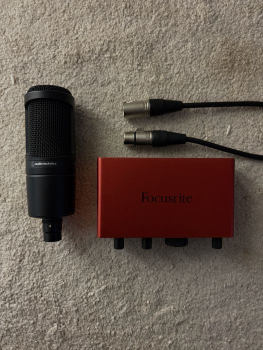 Pachet Audio Complet - Audiotecnica AT2020 + Scarlett Solo 4th Gen + Cablu XLR